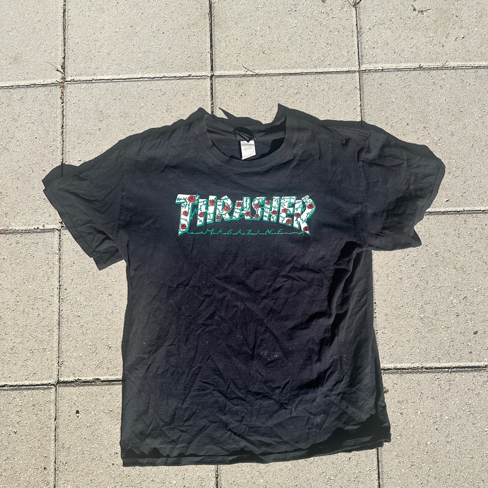 Black Thrasher floral graphic tee